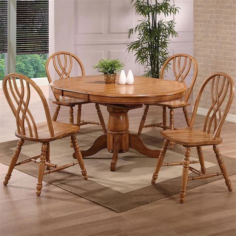 Missouri Round Dining Room Set Rustic Oak Eci Furniture 4 Reviews