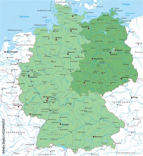 Vetor De Karte Von Deutschland Ost West Neue Bundesländer