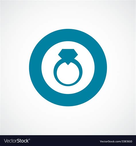 Jewelry Ring Bold Blue Border Circle Icon Vector Image
