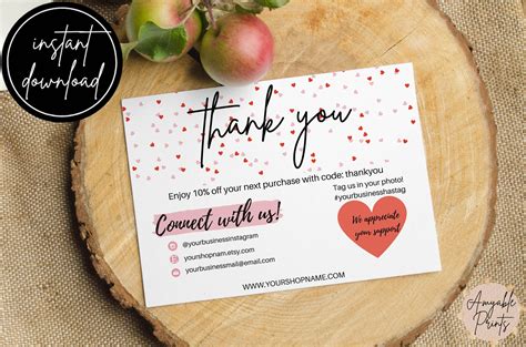 Editable Business Thank You Card Template Thank You For Your Etsy