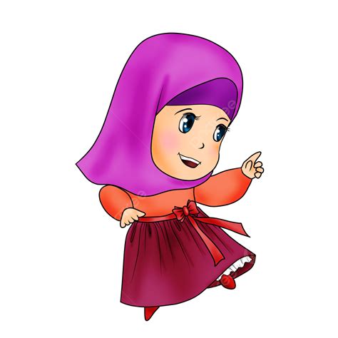Hijab Chibi Png Image Chibi Muslim Girl With Purple Hijab Hijab