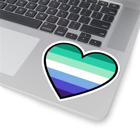 Mlm Pride Flag Heart Sticker Blue Gay Flag Aesthetic Etsy Uk