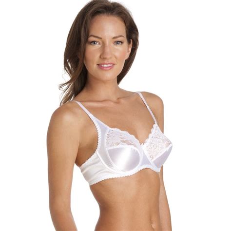 Underwired Floral Lace And Satin Full Cup Bra