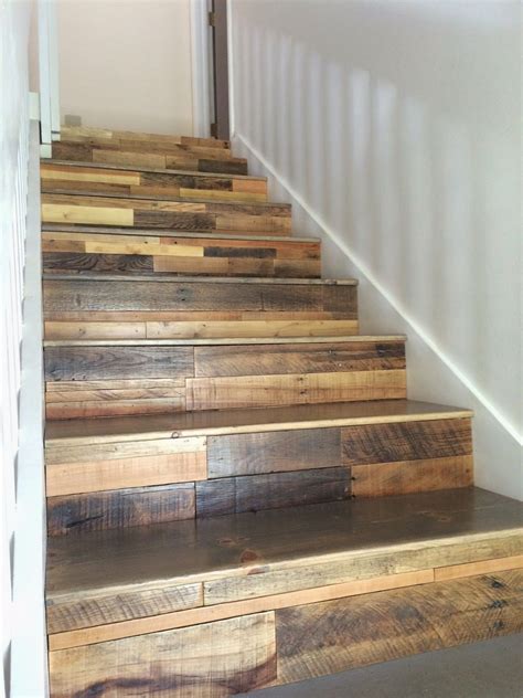 pallet wood on the risers - Google Search | Diy house renovations