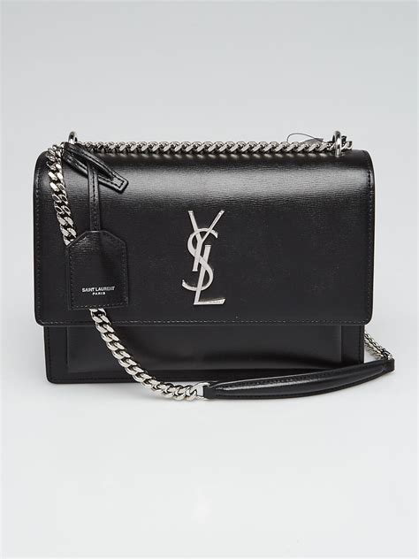 Yves Saint Laurent Black Leather Medium Sunset Crossbody ...