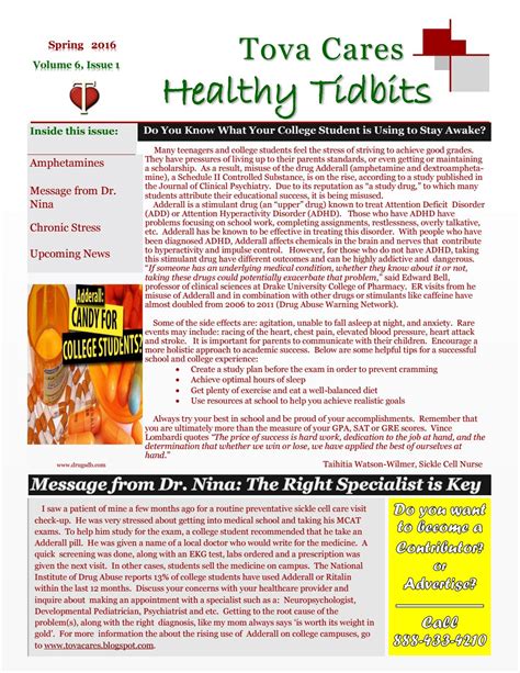 Healthy Tidbits News Spring 2016 By Tova Health Issuu