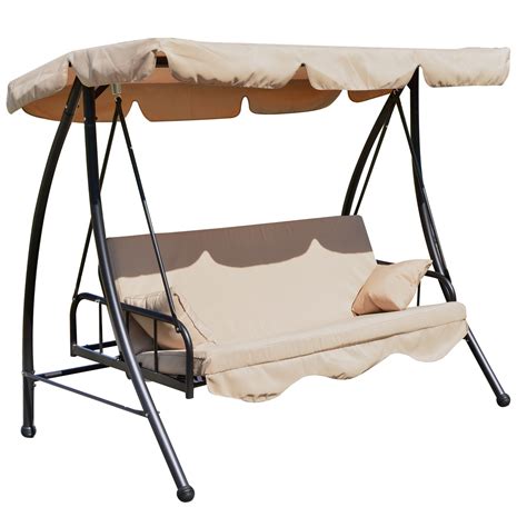 Outsunny 80 Covered Outdoor Porch Swingbed With Frame