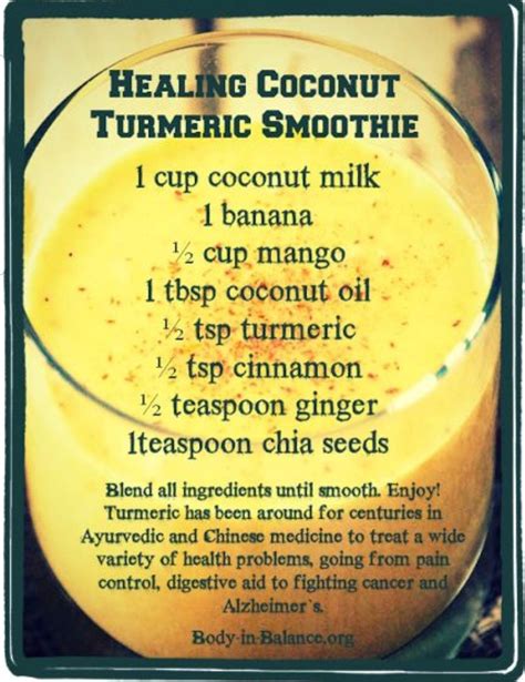 Healing Turmeric Smoothie Turmeric Smoothie Smoothie Recipes