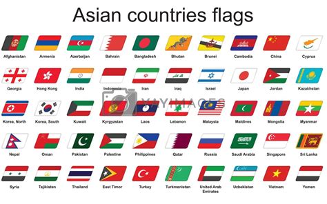Asian Countries Flags Icons By Romantiche Vectors And Illustrations Free