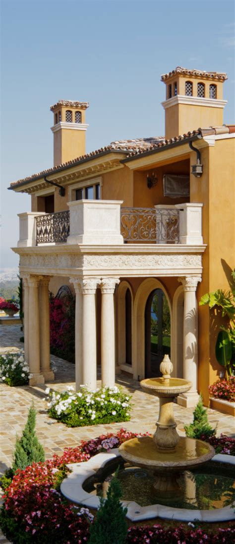 Mediterranean house plans feature curb appeal from arched entryways, stucco siding, and tile roofs. Old World, Mediterranean, Italian, Spanish & Tuscan Homes ...