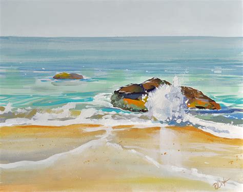 Gouache Beach Painting P J Cook Artist Studio