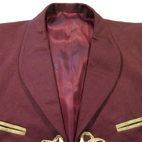 Vintage 60 Mariachi Suit Mens 40 Gabardine Suede Burgundy 2 Piece