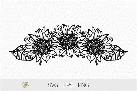 Sunflower Svg Flower Border Svg Sunflower Swag Svg By Pretty Meerkat