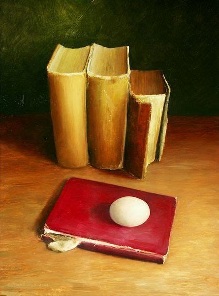 Still Life With Books And Egg Jos Van Riswick Still Life Paintings