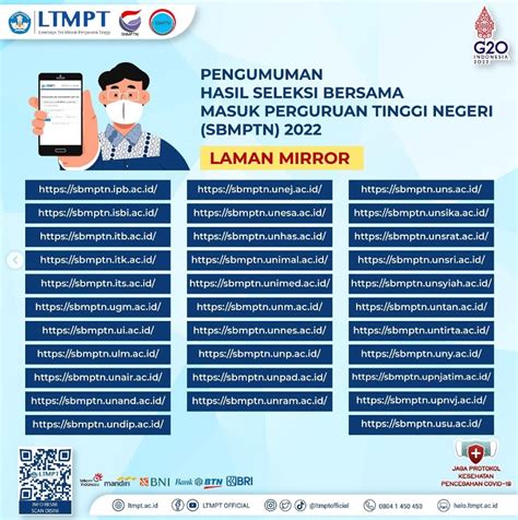 Informasi Laman Utama Dan Mirror Pengumuman Hasil Utbk Sbmptn Tahun 2022