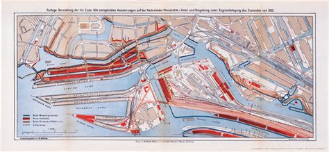 Die karte kommt zu dir mitsamt umschlag aus recyclingpapier (hellblau mit weißen punkten) und schutzfolie. Alte und historische Pläne aus Hamburgs Häfen
