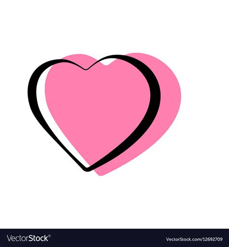 Pink Heart Shaped Outlined Icons Royalty Free Vector Image