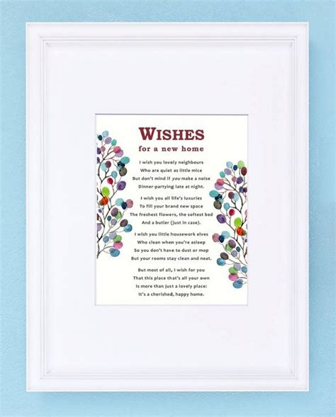 Framed Poem Wishes For Your New Home Framed Print Etsy New Home