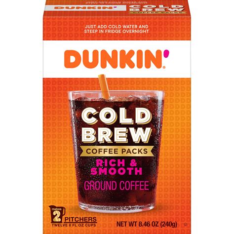 Dunkin Cold Brew Coffee Packs Smooth And Rich Ground Coffee 846