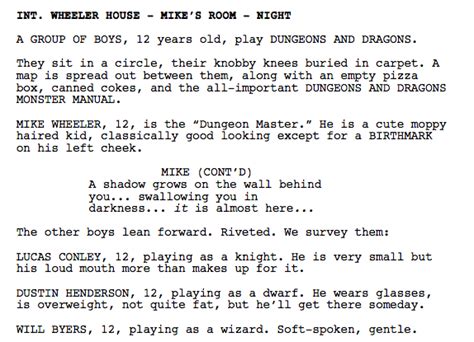 First Ten Page Breakdown The Stranger Things Pilot The Script Lab