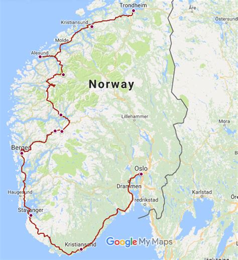 Norway Scenic Routes Map