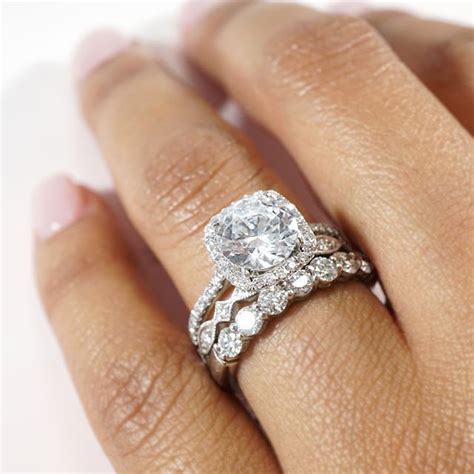 Ring Stack Inspiration Diamond Halo Engagement Ring Marquise