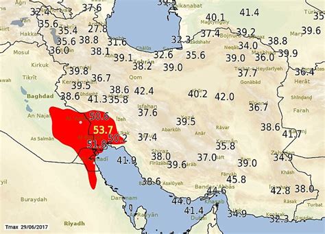 Iran Temperature Hits 537c One Of The Hottest Days Ever Daily Mail