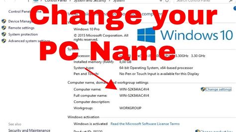 How To Change Computer Name Windows 10 Youtube