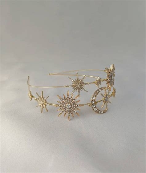 celestial bridal gold headband stars and moon headband etsy gold headband celestial wedding