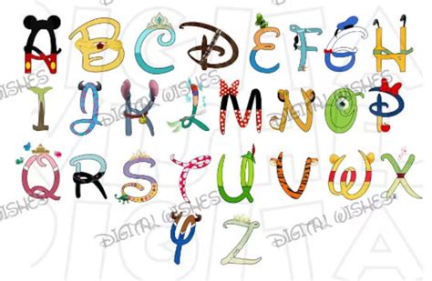 The Alphabet Is Made Up Of Letters And Numbers With Mickey Mouse Ears