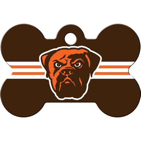 Cleveland Browns Nfl Pet Id Tag Large Bone Custom Dog Tags Pet