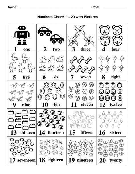 Printable Number Word Chart For Students 101 Activity