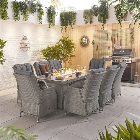 Rectangular tables can be set up both indoors or. Nova - Carolina 8 Seat Rectangular Firepit Set 200 x 100cm ...