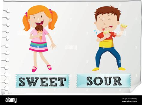 Opposite Adjectives Sweet And Sour Stock Vector Image And Art Alamy