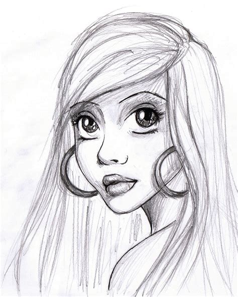 Cute Girl Sketch By Lilabienenelfe On Deviantart