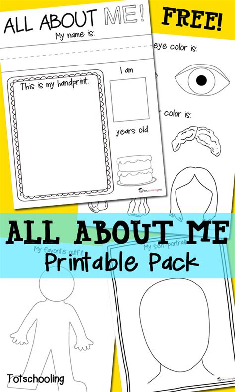all about me free printable pack all about me preschool all about me preschool theme me