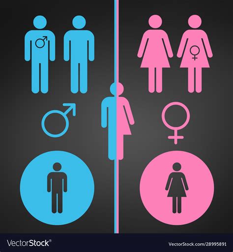 Male And Female Symbol Set Gender Concept Usable Vector Image