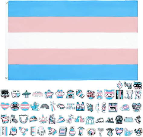 GoldRock Trans Flag Transgender Pride Stickers Set Trans Flagge 150x90