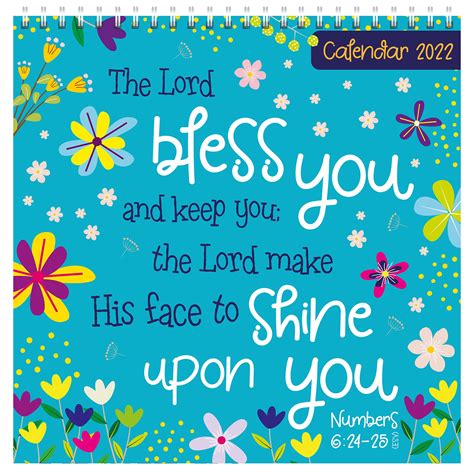 Christian Wall Calendar 2022 Bless You One Month Per Page Medium
