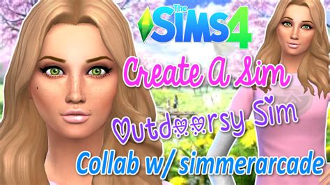 The Sims 4 Create A Sim Collab W Simmerarcade Outdoorsy Sim Youtube