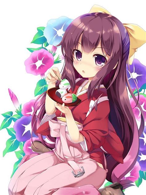 Purple Flower Anime Anime Kimono Anime Images