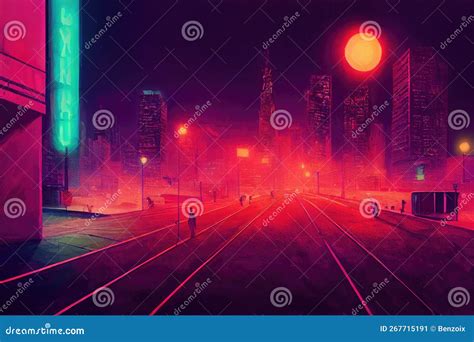 Cyberpunk Neon City Night Futuristic City Scene In A Style Of Pixel Art 80 S Wallpaper Retro