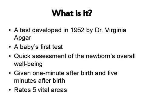 Apgar Test What Is It A Test Developed