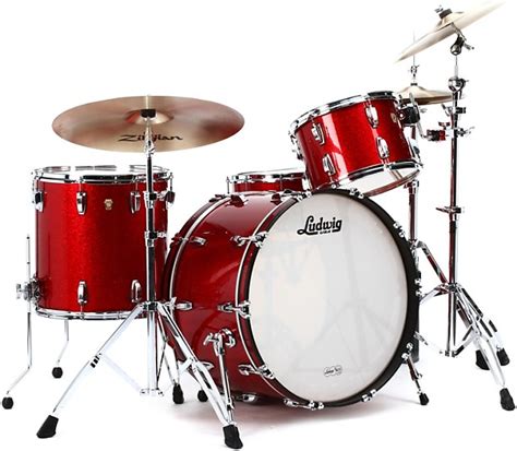 Ludwig Classic Maple Downbeat Red Sparkle 14x20 14x14 8x12 Reverb