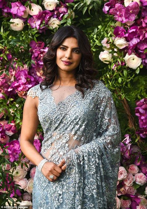 Priyanka Chopra Exudes Glamour In Blue Sari At Friends Mumbai Wedding Stylish Celebrities