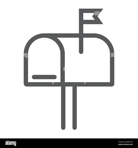 Mail Box Line Icon Letter And Post Mailbox Sign Vector Graphics A