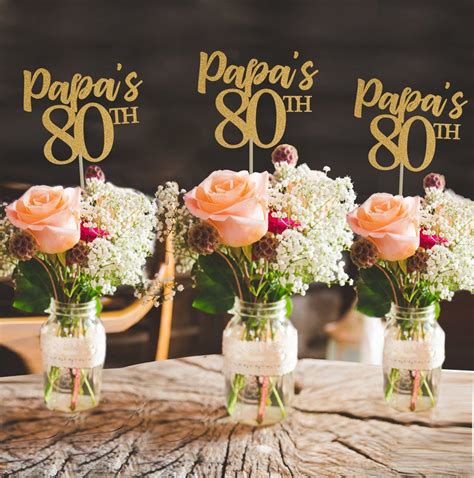 80th Birthday Centerpiece 80th Centerpiece 80th Birthday Party Etsy