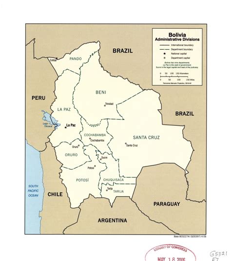 Grande Detallado Mapa De Administrativas Divisiones De Bolivia Con