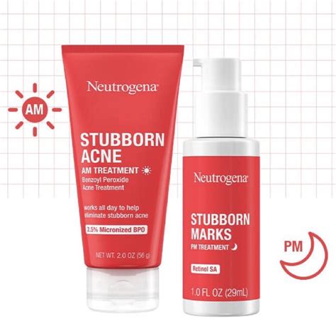 Neutrogena Stubborn Acne Am Benzoyl Peroxide Marks Pm Treatment