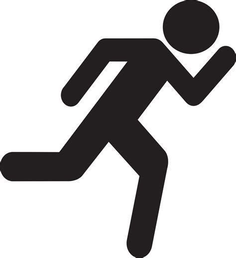Stick Figure Running Silhouette Png File Png Mart